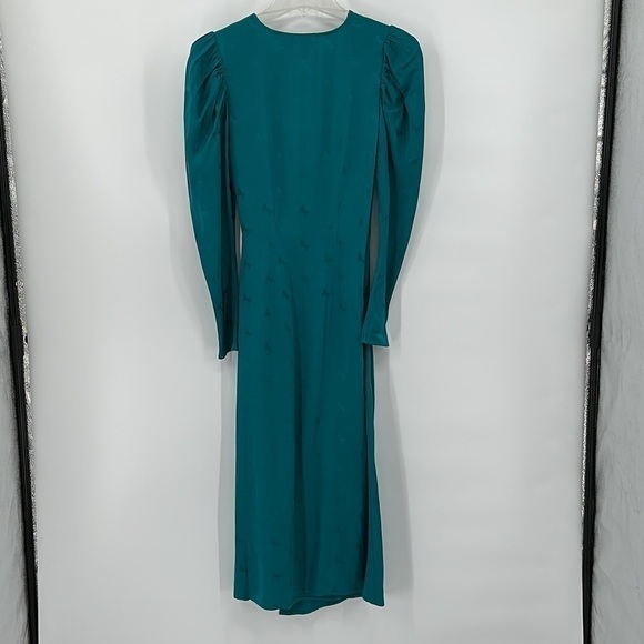 & Other Stories Teal Horse Print Wrap Dress Size 0 NWT - Picture 5 of 11